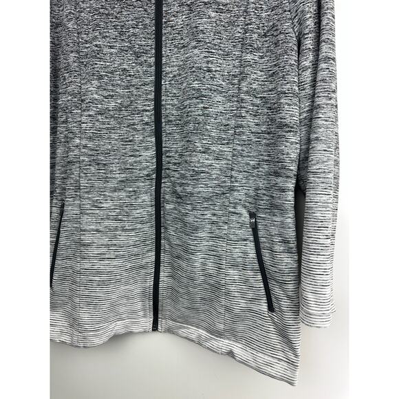T by Talbots Ombre Black & Grey Striped Full Zip Jacket Stretch Plus Size 2X - Picture 8 of 14